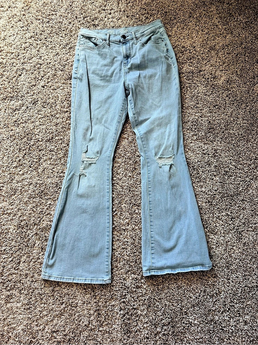 ana Flare Jeans Distressed Blue Waist 10